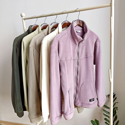 420克双面绒奥粒绒抓绒衣外套女士加厚保暖冲锋衣内胆立领拉链男