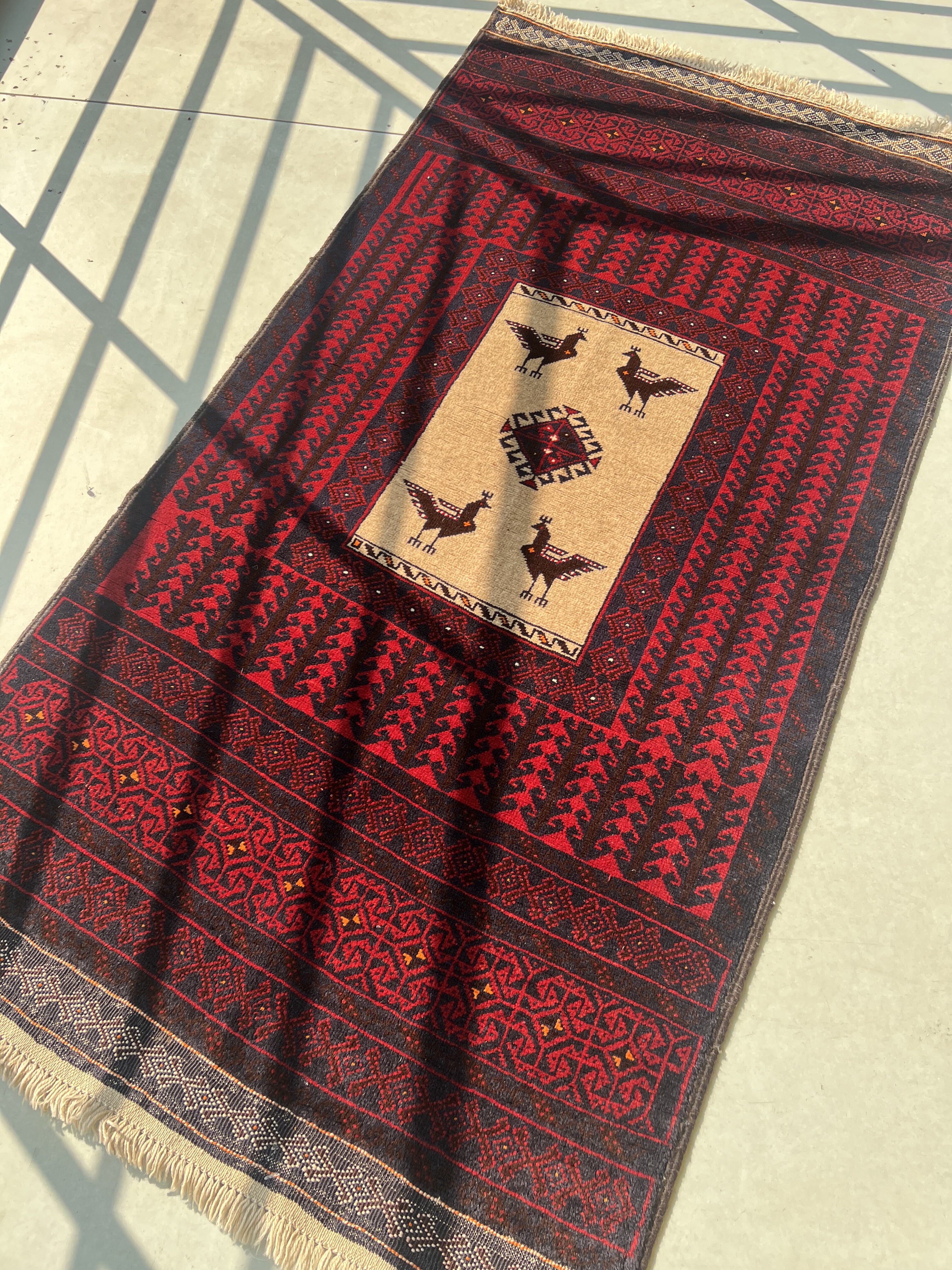 梭罗双树｜100*190左右伊朗复古民族风地毯客厅卧室床边毯 神鸟