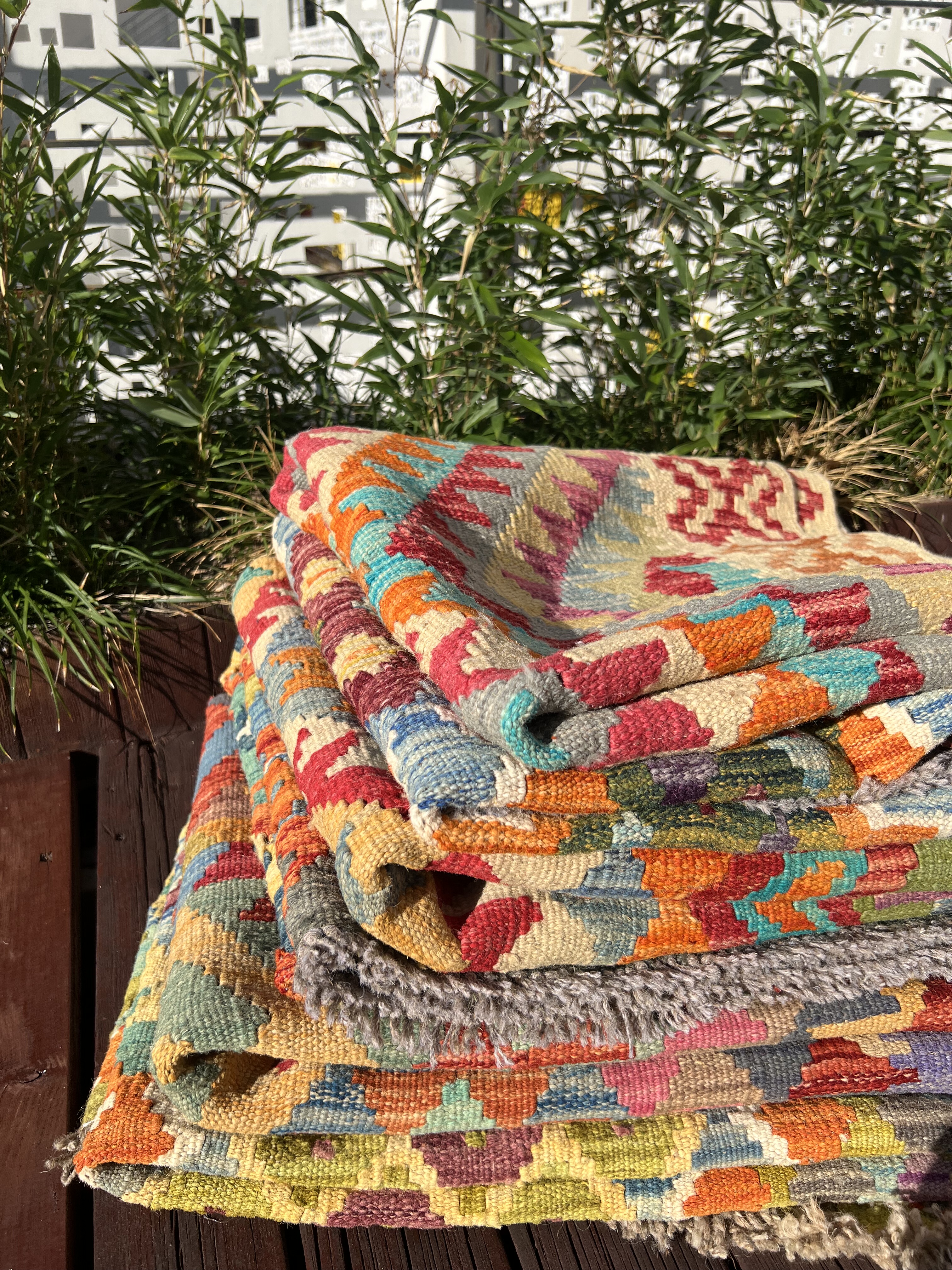 梭罗双树｜100*150左右阿富汗羊毛手工编织地毯基里姆薄地毯