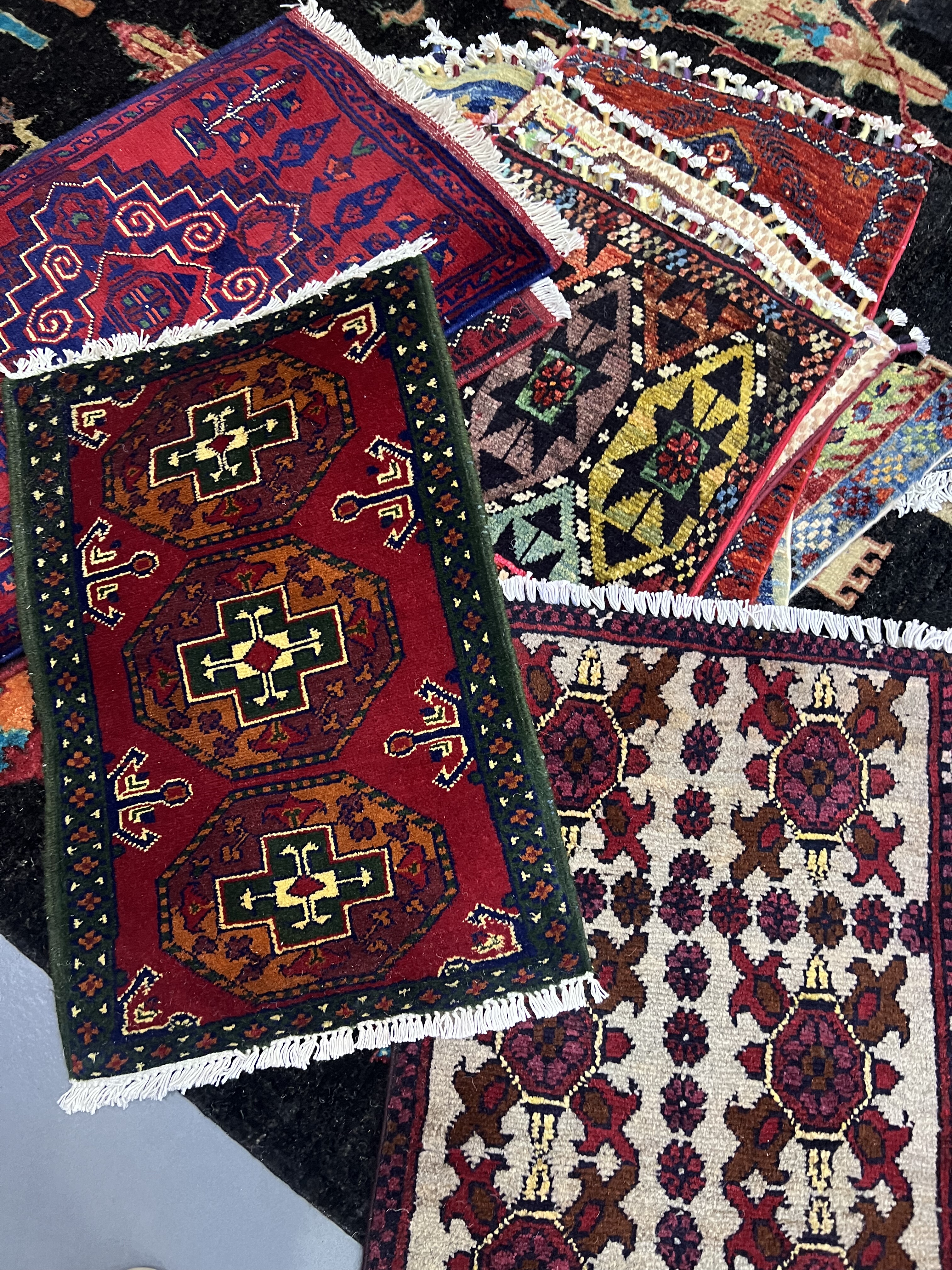 梭罗双树｜40*60左右阿富汗羊毛手工打结小地毯进门毯沙发坐毯