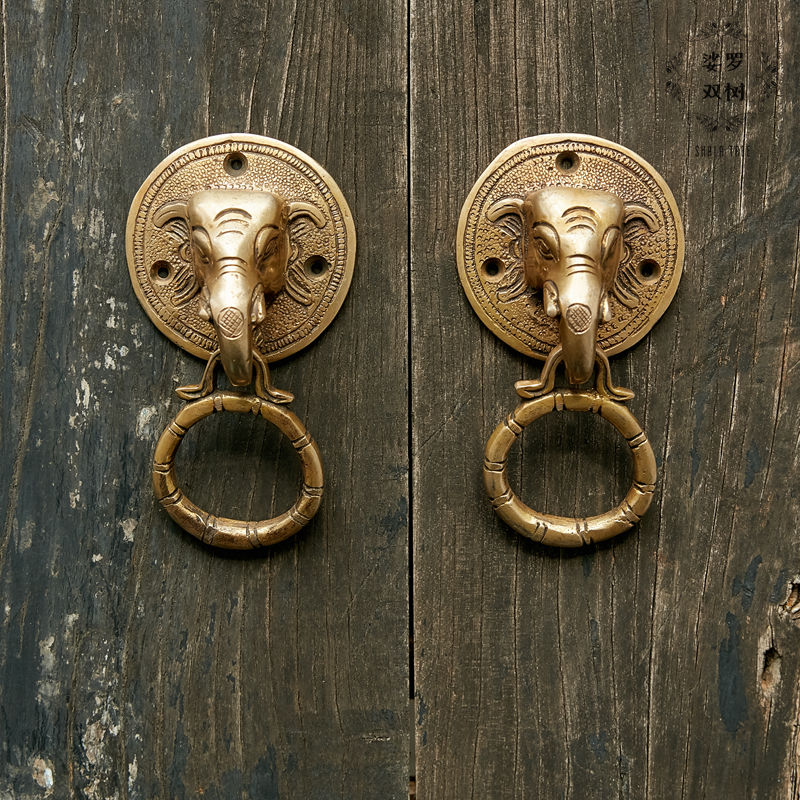 印度进口手工全铜个性门环东南