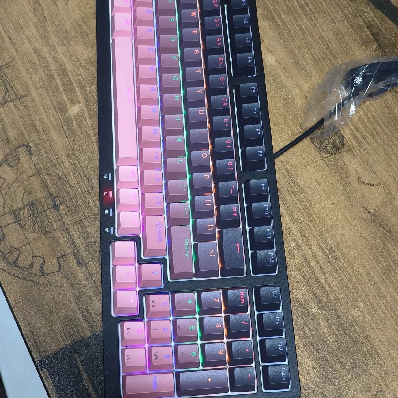 全新GPTX甲品GK98机械键盘背光带跑马灯网吧同款吃鸡小键盘防水