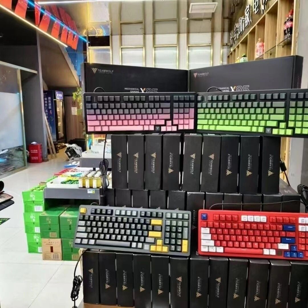 全新TEAMWOLF狼派X85机械键盘背光98键小键盘背光跑马灯网吧同款