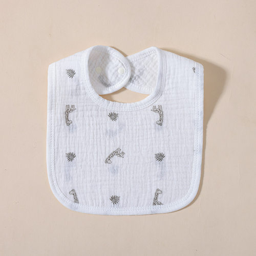 春夏新款婴儿口水巾新生儿纯棉纱布印花U型围兜甜宝宝围嘴日韩ins