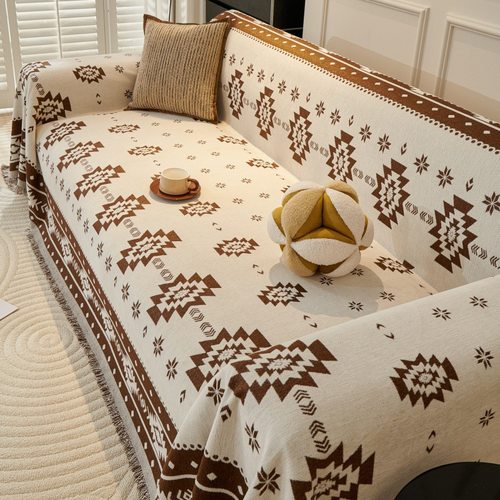 波西米亚风格美式单人沙发巾盖毯乡村复古沙发套罩椅子盖布一片式