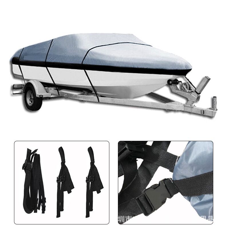 厂家直销户外防水船罩16-18ft游艇罩V型快艇罩灰色船衣船罩210d