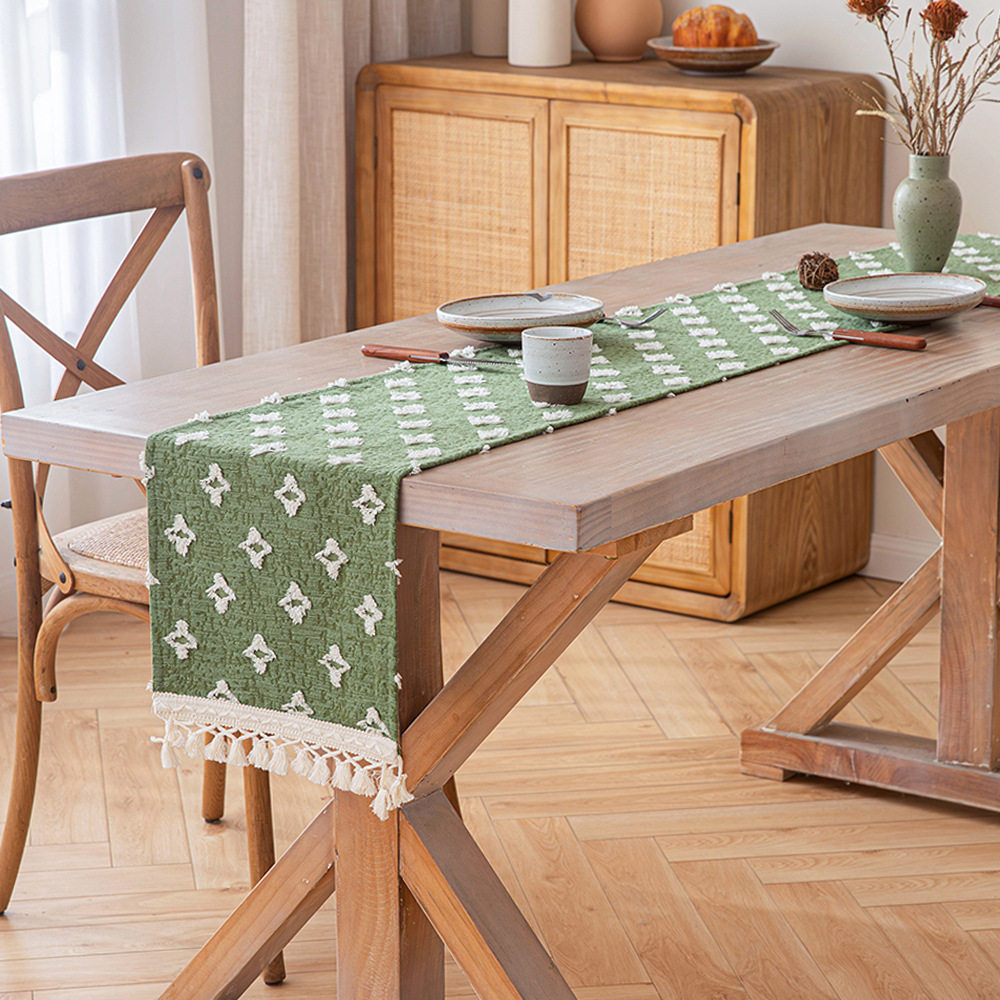 星星剪花桌旗美式田园风棉质长条桌布盖巾钢琴盖布温暖氛围床尾巾
