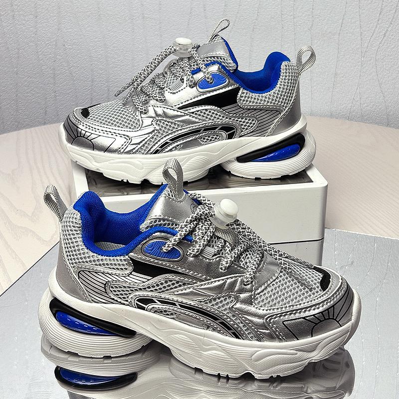 男童鞋2025秋季新款网面透气运动鞋休闲软底防滑百搭中大童老爹鞋