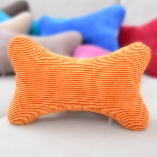 汽车头枕毛绒护颈枕四季家用灯芯绒按摩透气靠枕车载座椅骨头枕