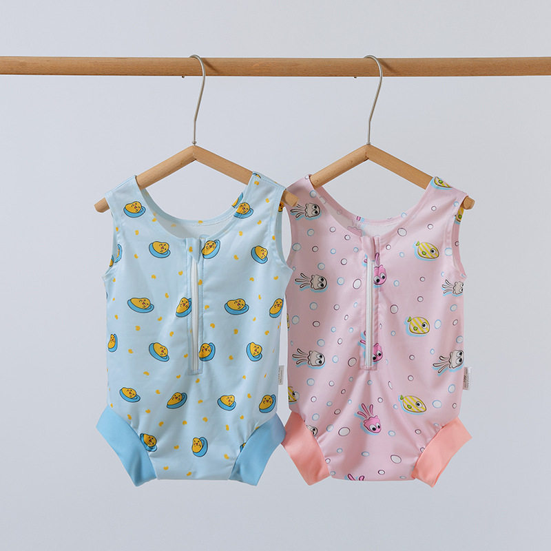 速干背心儿童泳装女宝宝温泉夏装连体游泳衣夏季小童沙滩男童泳衣