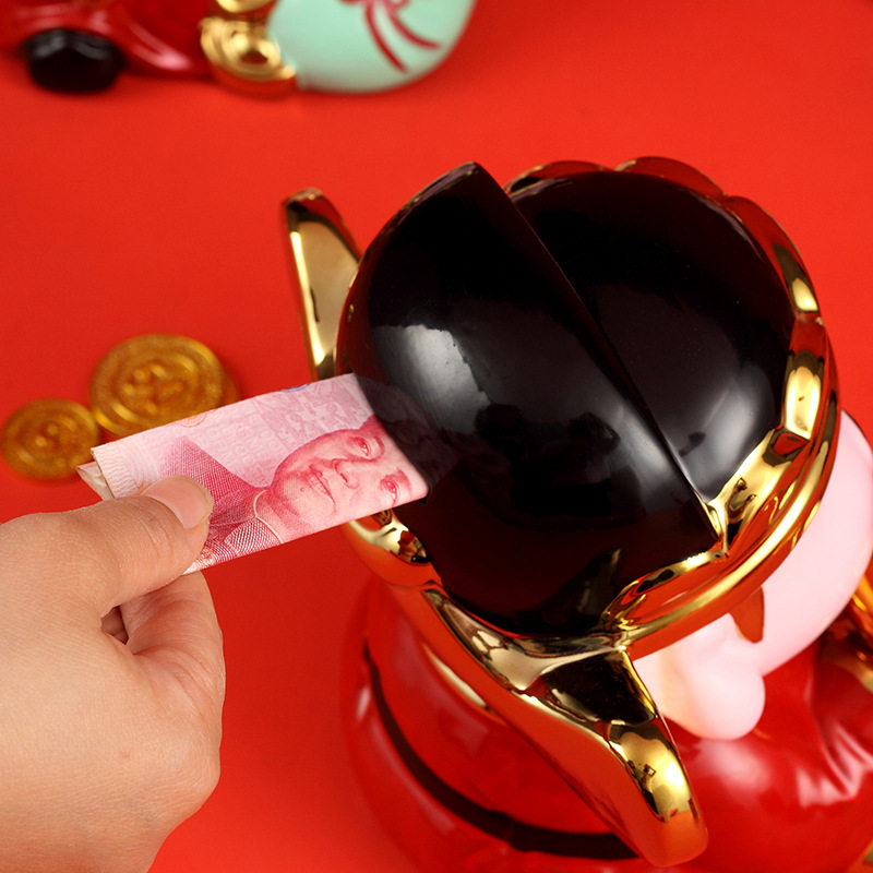财神爷摆件家用存钱罐办公室桌面客厅家居装饰品店铺招财开业礼品