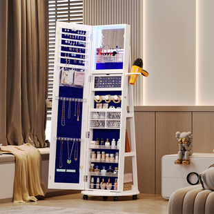 360度旋转无框移动穿衣镜智能全身镜子落地镜立式 首饰收纳试衣镜