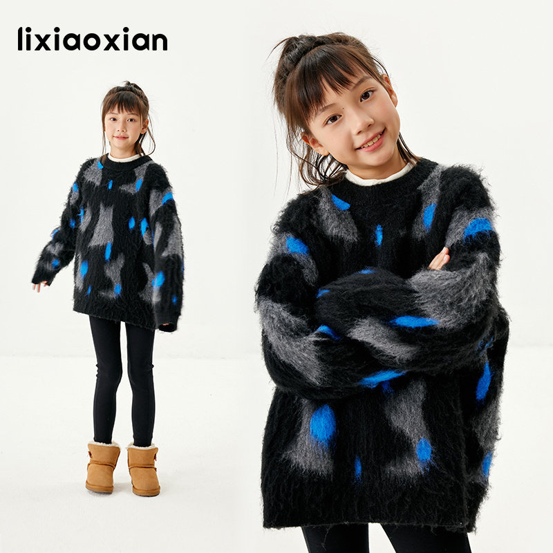 梨小闲女童休闲洋气秋冬女童毛衣