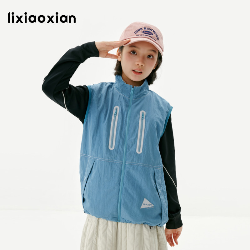 梨小闲原创女童防泼水暖绒马甲