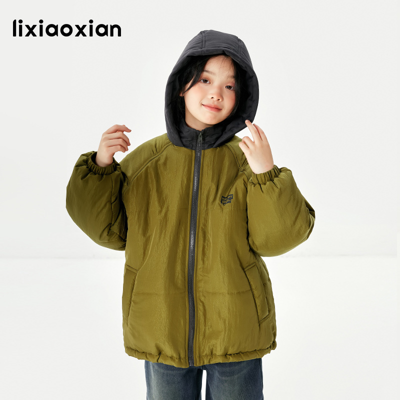 梨小闲女童加厚冬季复古时髦棉服