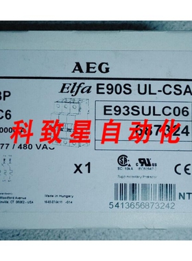 工业配件AEG ELFA E90S UL-CSA E93SULC06断路器6A 3P 480VAC