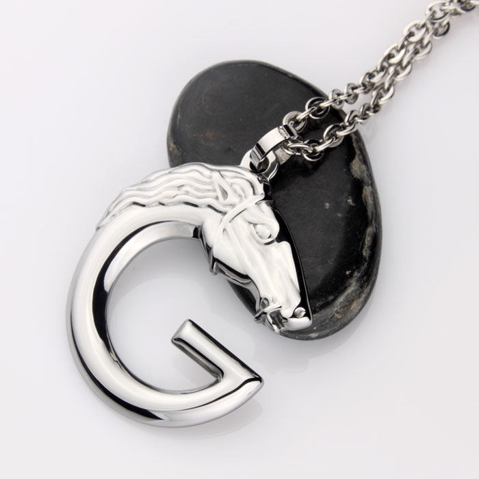 真男人专柜正品 钨金生肖马吊坠 男士项链独家项坠送男友生日礼物