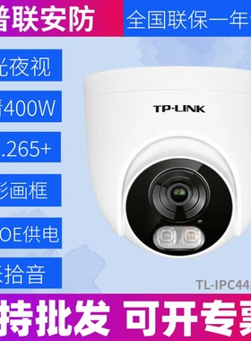 TP-LINK TL-IPC445E-W 400万像素DC供电半球音频双光网络摄像机