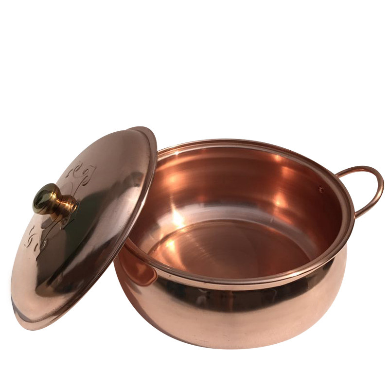 新铜锅火锅铜火锅纯紫铜电磁炉纯铜火锅汤锅炖锅加厚纯手工家用销