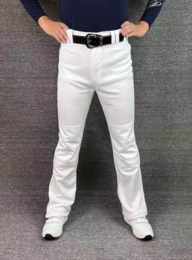 美规 职业棒球裤 垒球裤 直筒运动 成人儿童青少年 白色灰色条纹