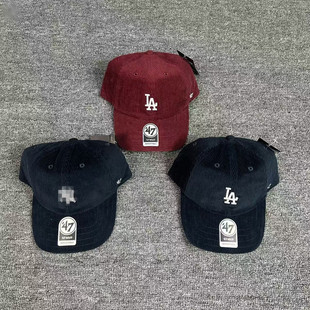 鸭舌帽男女软顶帽子美职棒球帽道奇扬基条绒灯芯绒防晒显脸小