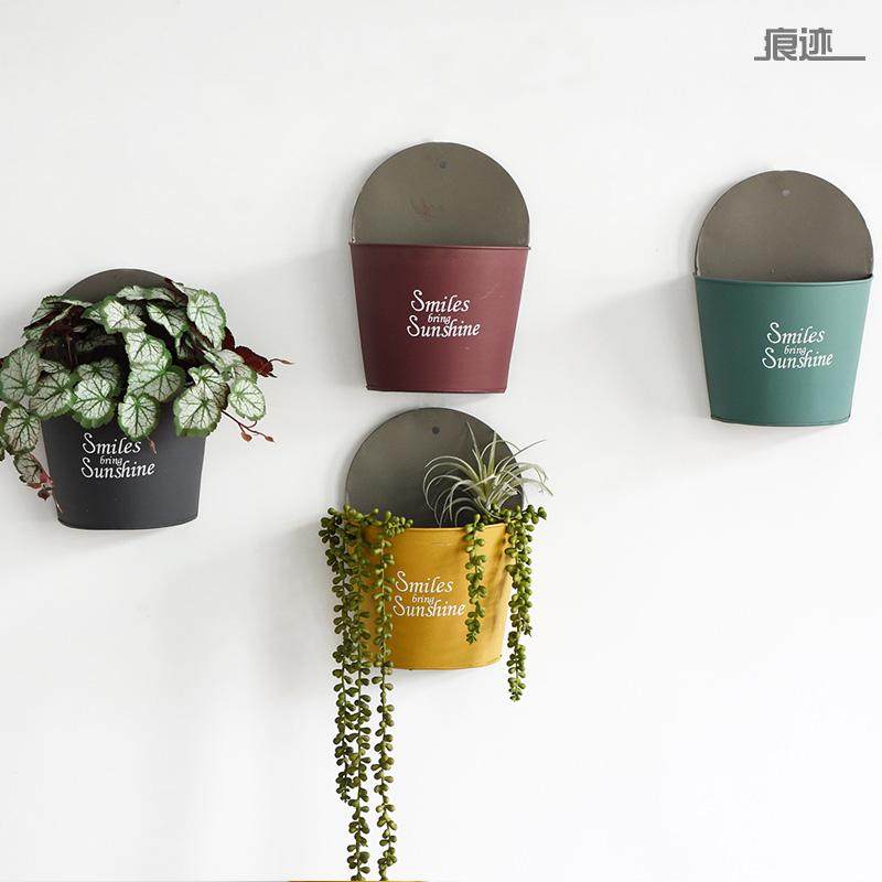 铁艺壁挂花盆铁皮花桶