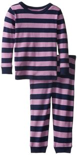 童装男宝女宝宝纯棉螺纹打底套装秋衣秋裤居家服春秋装深蓝紫条纹