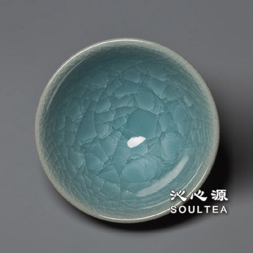 三希台湾玉石冰裂釉开片茶杯