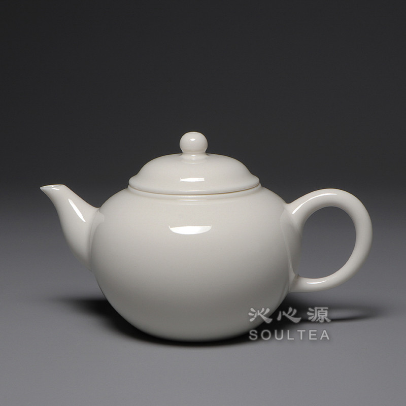 台湾三希堂牙白壶青白壶素色百搭茶壶西施壶水平壶石飘壶台湾原产