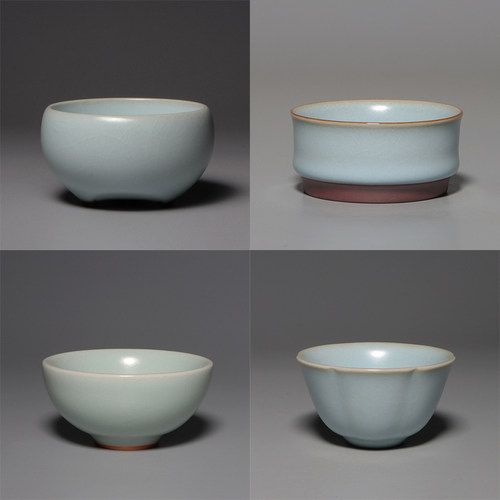 台湾三希汝窑天青斗笠杯张书曜