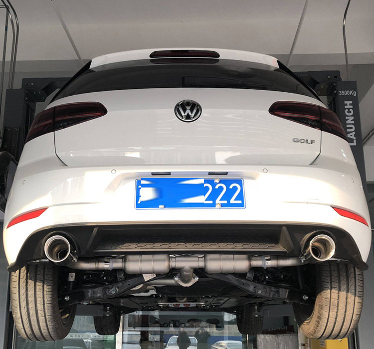 高尔夫7.5 GTI 1.4T rline改装MRG阀门排气管跑车音四出后唇 头段
