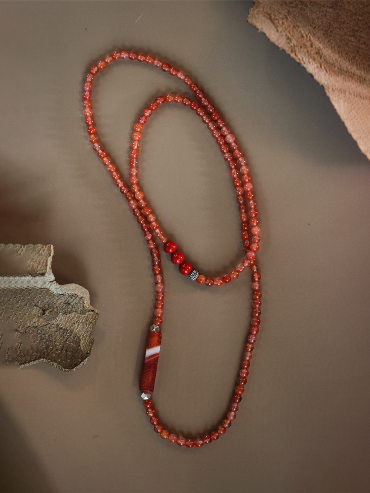 원래 디자인 천연 남부 붉은 마노 팔찌 얼음 부동 붉은 조디악 년 멀티 서클 여성의 작은 구슬 진사 선물