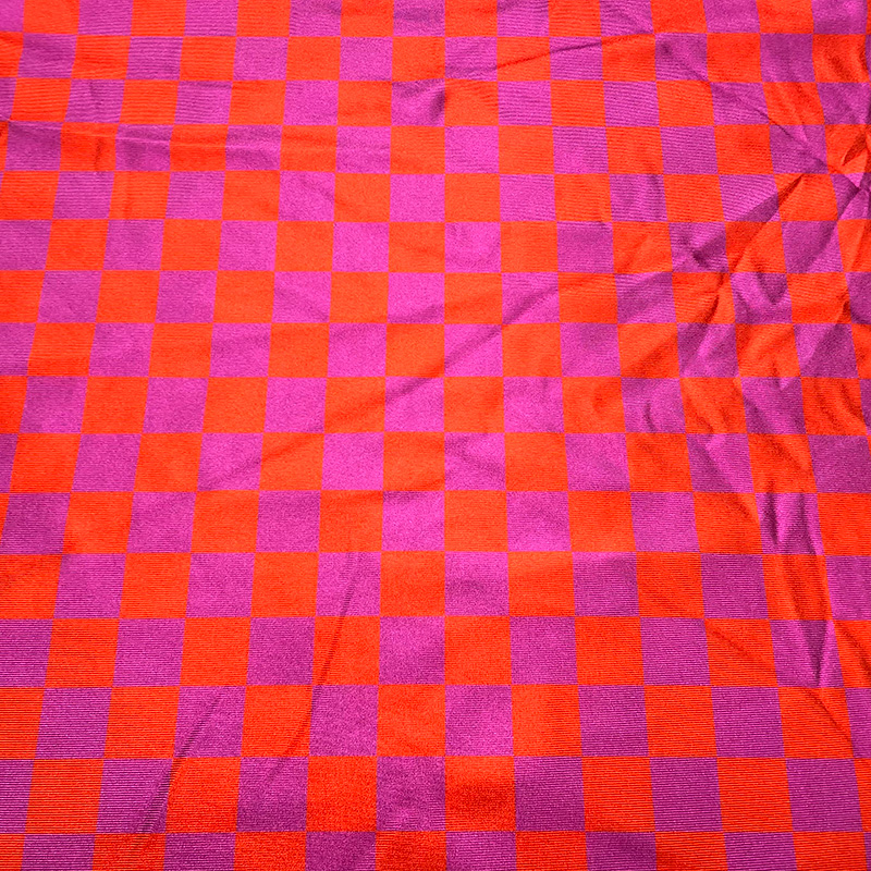 莱卡彩色方块数码印花布泳衣面料高弹力布四面弹力布料莱卡布面料