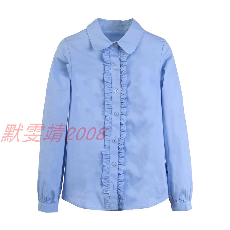女孩纯棉长袖衬衫校服英伦春秋