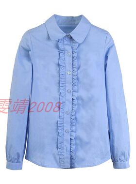 女孩纯棉长袖衬衫校服英伦春秋