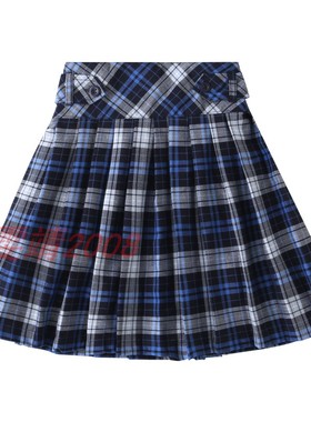 兰诗校服同款蓝格子英伦童装可爱甜美 百褶裙装欧美风QK-5407女童