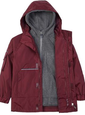 伊顿同款校服冲锋衣英伦儿童冬季男女童可脱卸外套棉袄冬装10X020