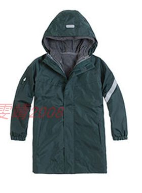 校服同款中长款冲锋衣两件套墨绿