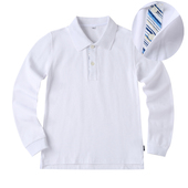 2022新款 春秋白色T恤英伦中小学纯棉彩条领纯色男女 伊顿校服同款