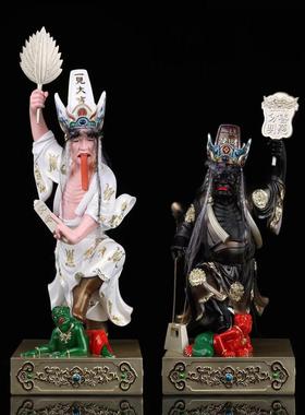 树脂中式黑白无常七爷八爷摆件