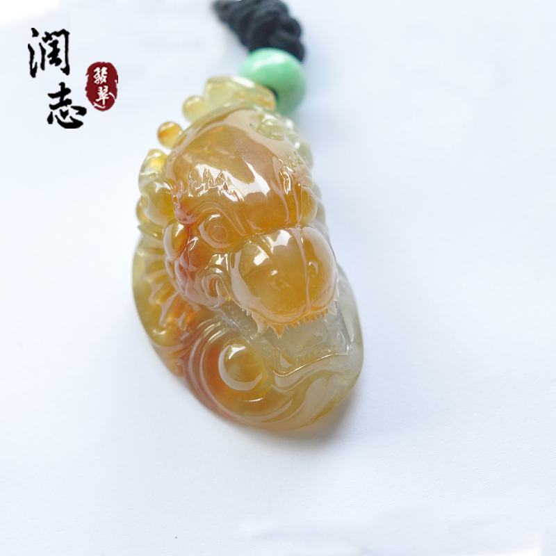 润志翡翠 天然缅甸老坑冰种翡翠挂件a货黄翡俏色虎头带证书b6522|msdalam kategori barang kemas/berlian/Emerald/emas, Jade (baru), lain - dari Buy2taobao.com untuk memberikan perkhidmatan ejen Taobao profesional membeli