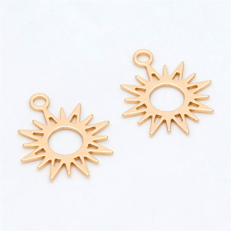 金色太阳吊饰吊坠 铜镀真金 手工diy饰品配件 半成品材料