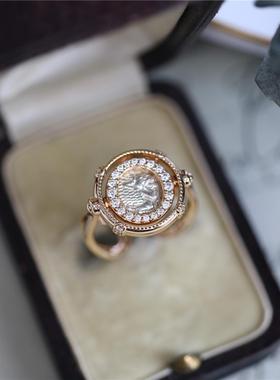 陶然古希腊银币戒指质感旋转925