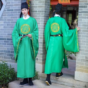 汉服男装圆领袍绿色唐朝官服复原正品长袍公子古风中国风民族风