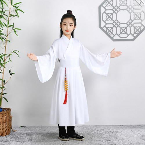 儿童汉服白色打底内衬上衣裙子