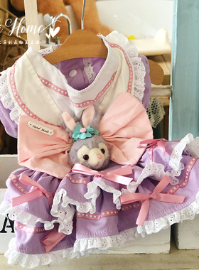 洛迪家秋冬新款猫狗紫色加绒连衣裙泰迪约克夏马尔济斯比熊专用