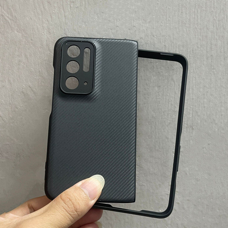 适用oppo Find N手机壳OPPO Findn凯夫拉同款保护套Find N碳纤维findn时尚皮革镜头手机套个性前框后壳保护壳