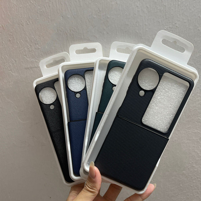 适用oppo Find N3 Flip手机壳OPPO Findn3Flip凯夫拉同款保护套碳纤维时尚皮革手机套个性折叠屏防指纹保护壳