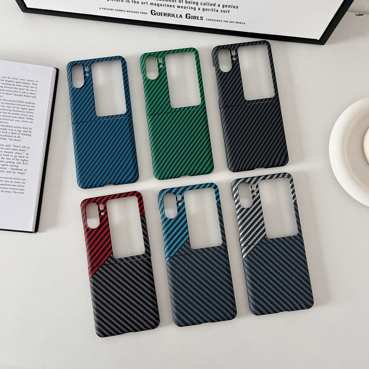 适用oppo Find N2 Flip手机壳凯夫拉同款findN碳纤维纹理芳纶N3超薄拼色findn3 Flip时尚oppon2Flip保护套壳