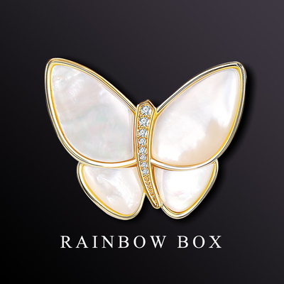 孟晚舟同款蝴蝶胸针深海母贝男女